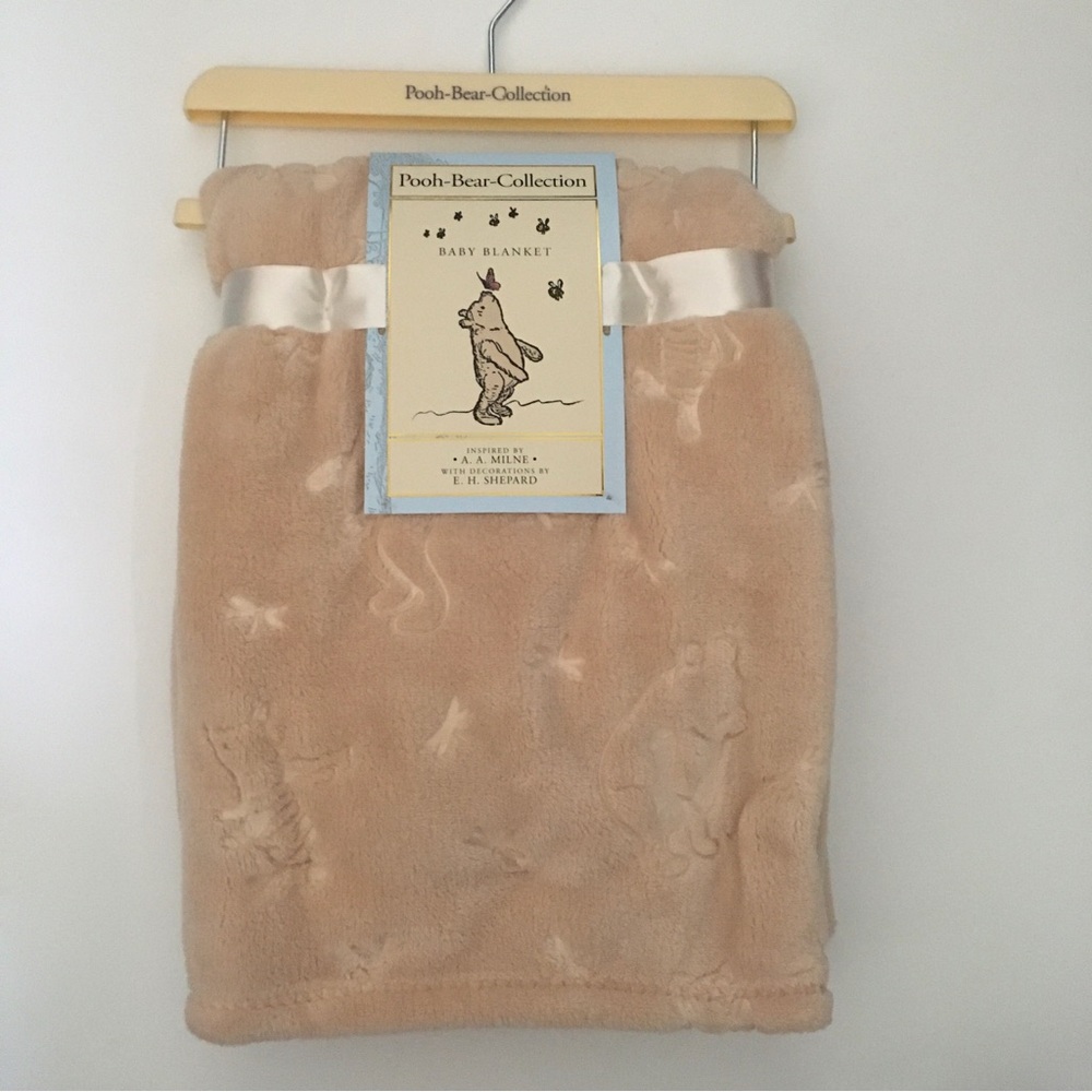 NEW Baby Blanket Embossed Winnie the Pooh Theme Baby Gift | Pooh Bear Collection